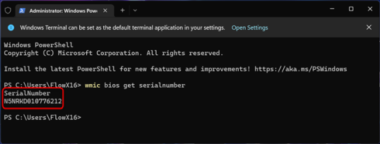 wmic bios получить серийный номер