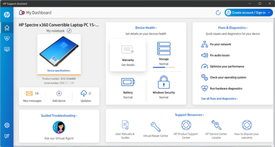 Помощник по поддержке HP