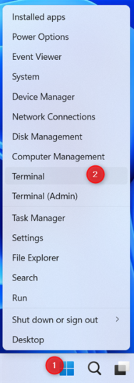 Запуск терминала Windows