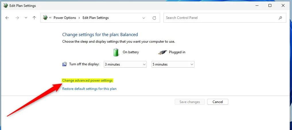 Windows 11 изменить панель управления дополнительными настройками питания