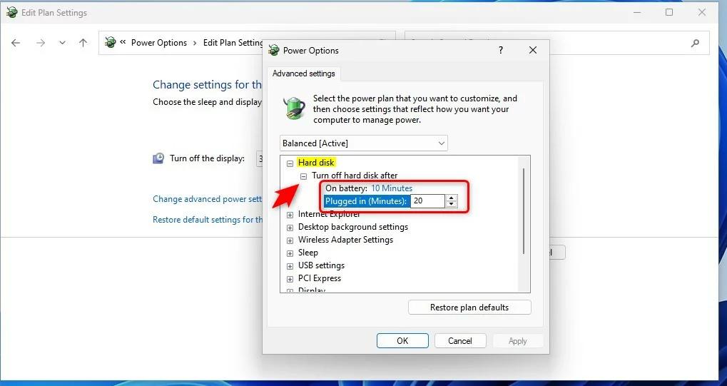 жесткий диск windows 11 выключите жесткий диск после