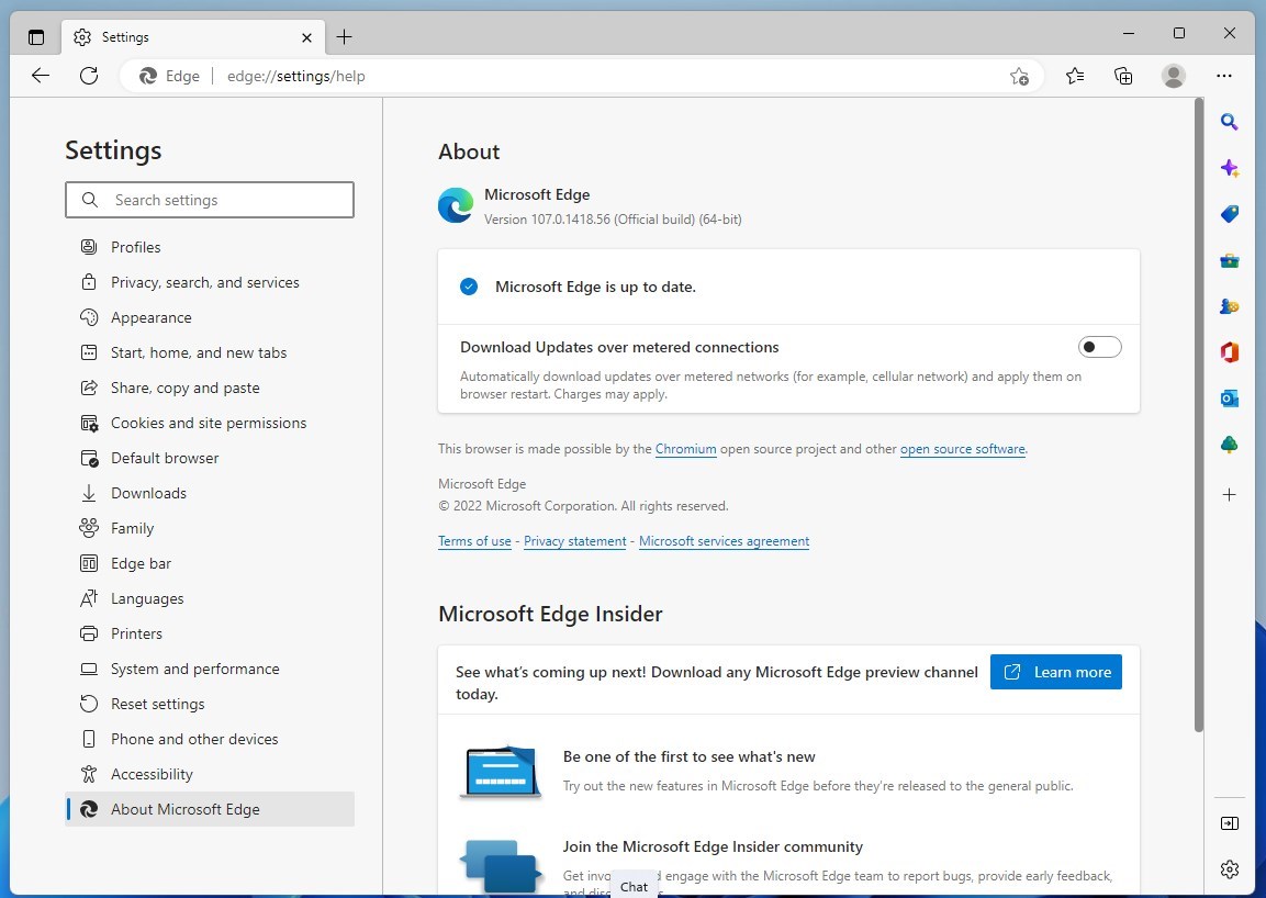 windows 11 ремонт microsoft edge о странице
