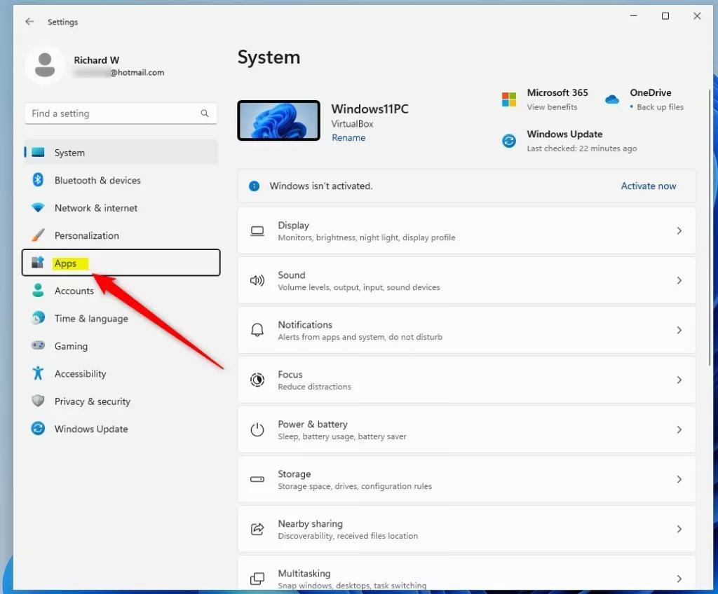 Windows 11 настройки приложения в меню