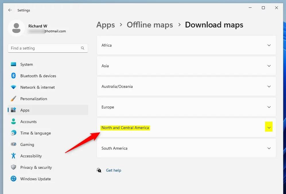 windows 11 настройки автономные карты скачать