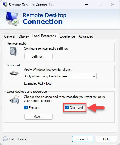 Включить буфер обмена