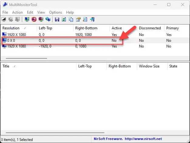 Монитор неактивен