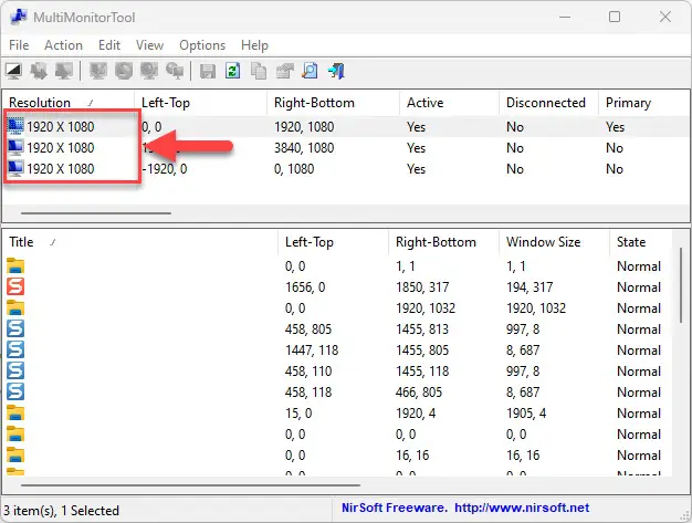 Выберите монитор для отключения