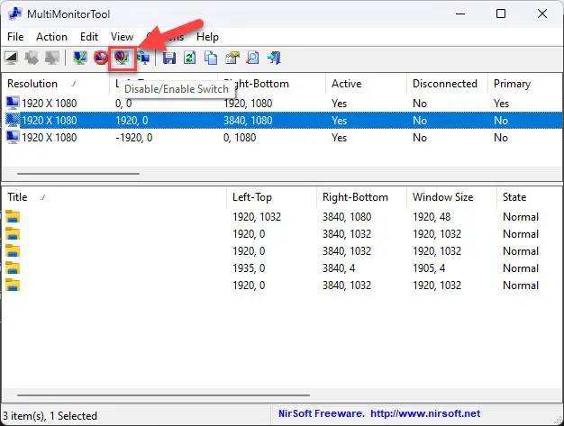 Переключить монитор