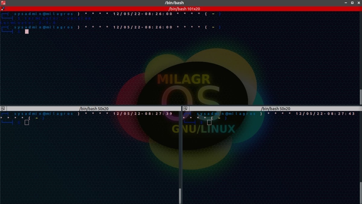 Terminator: мозаика терминала с расширенными параметрами