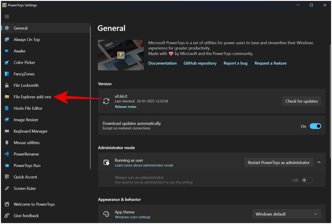 Надстройки File Explorer в Power Toys