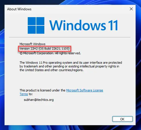 Найдите свою версию ОС