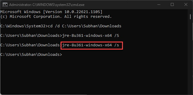Установите Java с помощью командной строки в автоматическом режиме