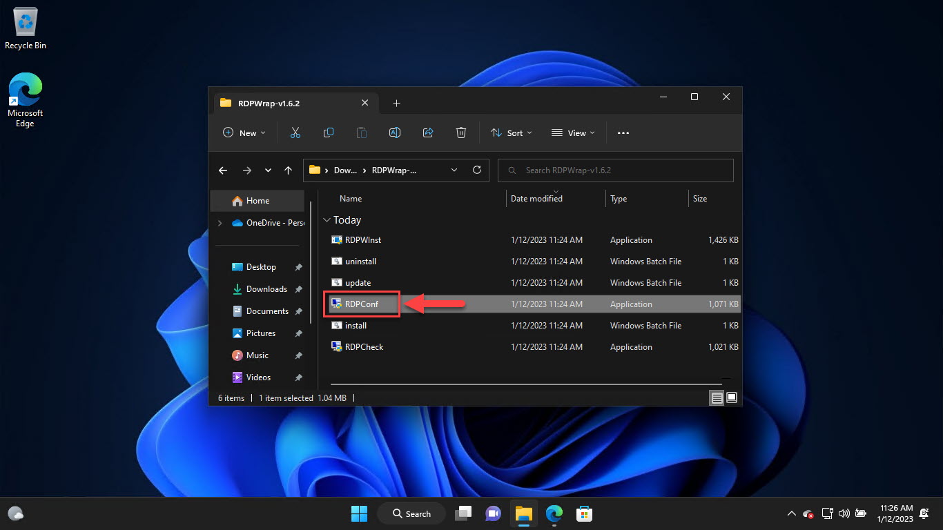 Запустите RDPConf.exe