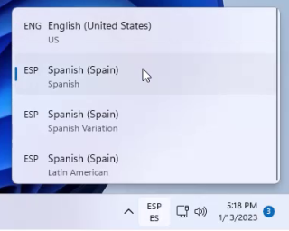 Изменение языка ввода с клавиатуры