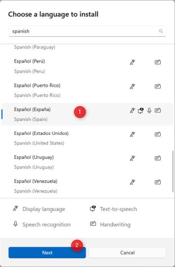 Выберите нужный язык и нажмите «Далее».