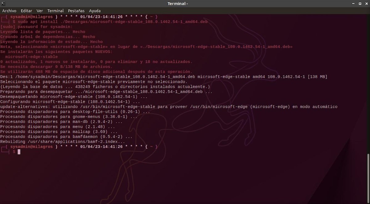 Microsoft Edge для Linux: снимок экрана 1