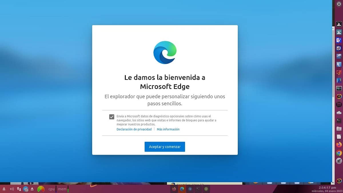 Microsoft Edge для Linux: снимок экрана 3
