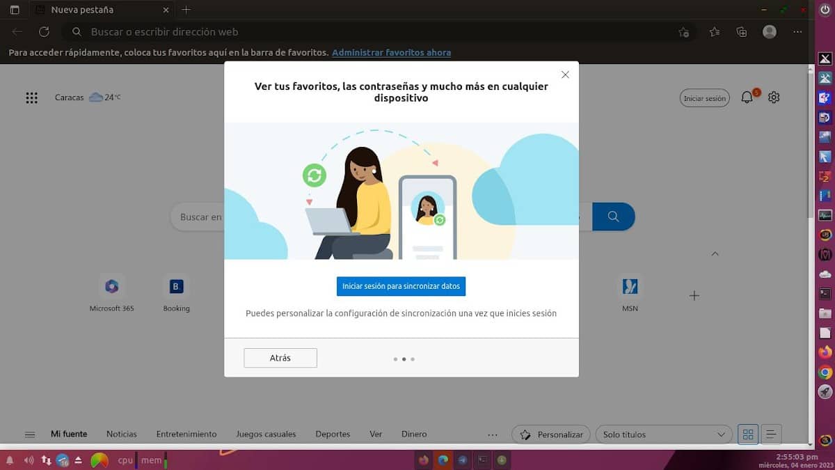 Microsoft Edge для Linux: снимок экрана 5