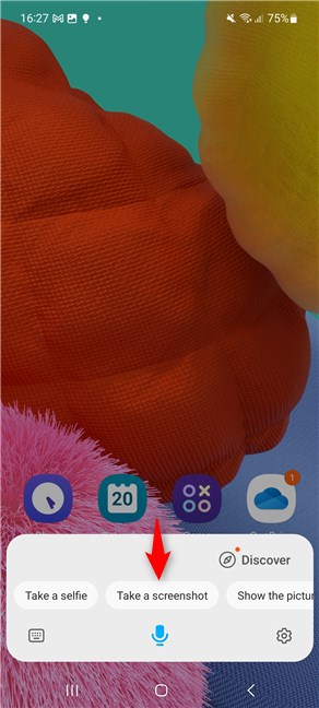 Попросите Bixby сделать снимок экрана