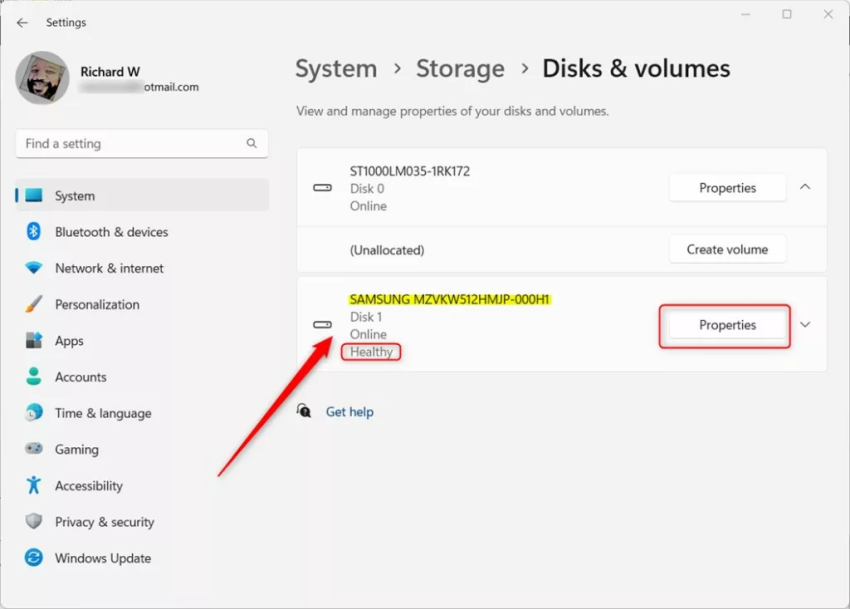 свойства диска и тома windows