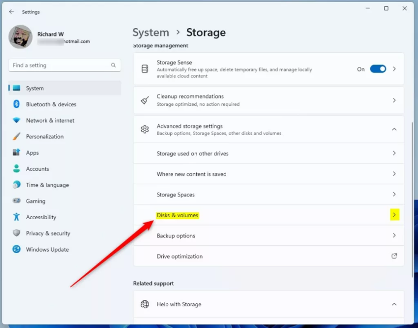 Плитка диска и томов Windows