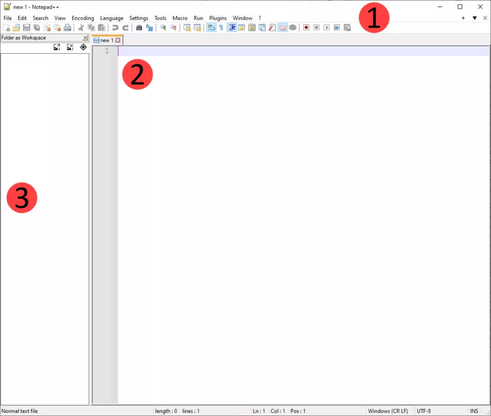 Интерфейс Notepad++