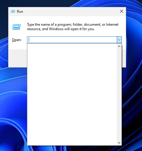Пустое поле предложения в поле «Выполнить команду 1»