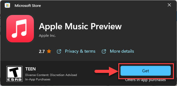 Получите приложение Apple Music из Microsoft Store
