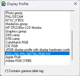 Переключение профиля ICC с помощью профиля отображения