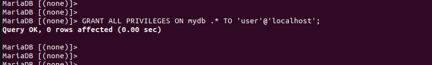 GRANT ALL PRIVILEGES