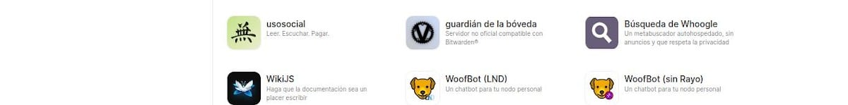 Скриншоты: Магазин приложений Umbrel 5