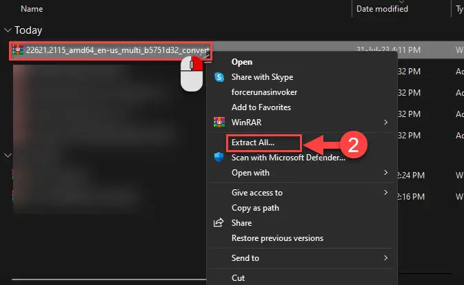 Извлеките загруженный файл