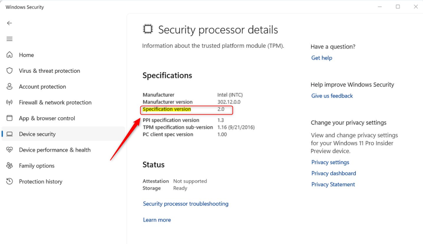 Проверьте версию TPM в Windows 11
