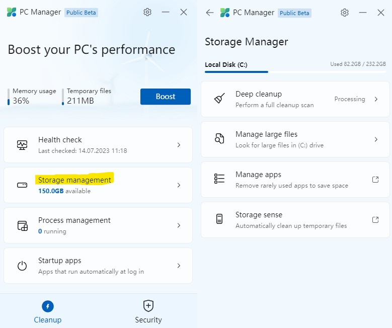 Storage management