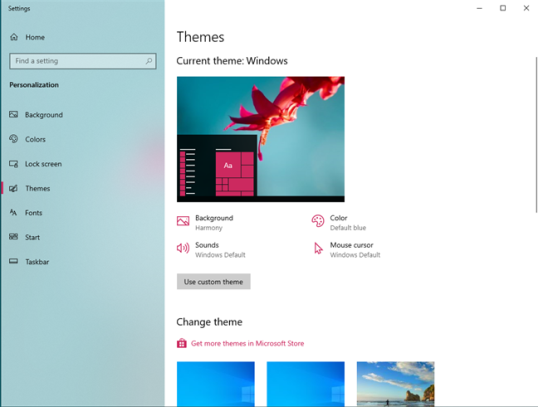 Новая тема применяется