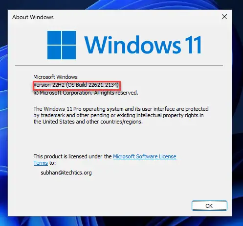 KB5029263 успешно установлен в Windows 11 22H2