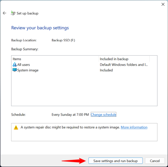 Проверьте настройки резервного копирования