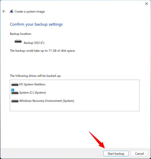 Запустить резервное копирование