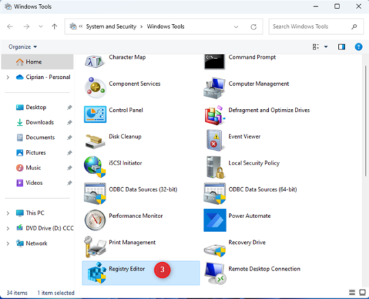 Ярлык редактора реестра