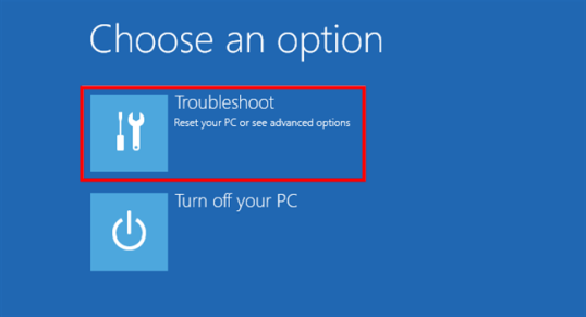 Выберите Устранение неполадок