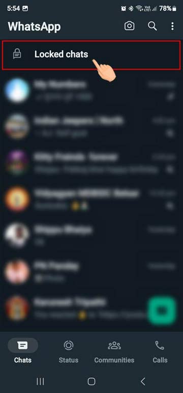 WhatsApp заблокированные чаты
