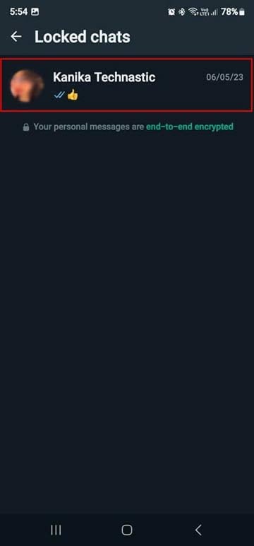 просмотреть заблокированные чаты в WhatsApp