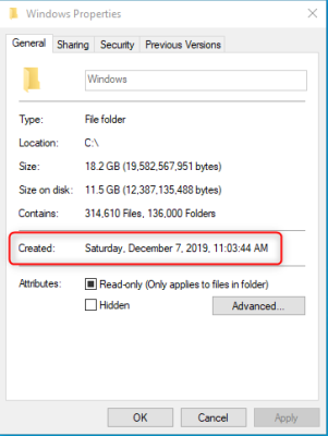 См. поле «Создано»