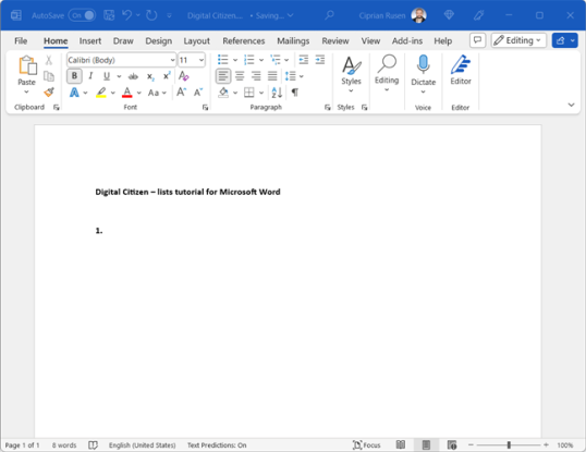 Введите 1, а затем точку