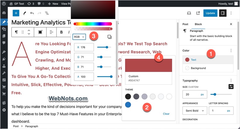 Предварительный просмотр выбранного цвета