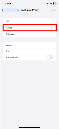 Настройте прокси-сервер на iPhone вручную
