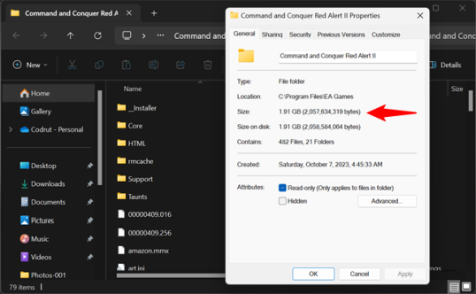 Как узнать размер игры EA на диске