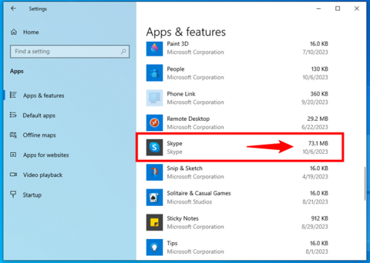 Как узнать размер приложения в Windows 10