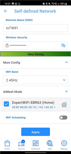 Дополнительная конфигурация раскрывает более подробную информацию
