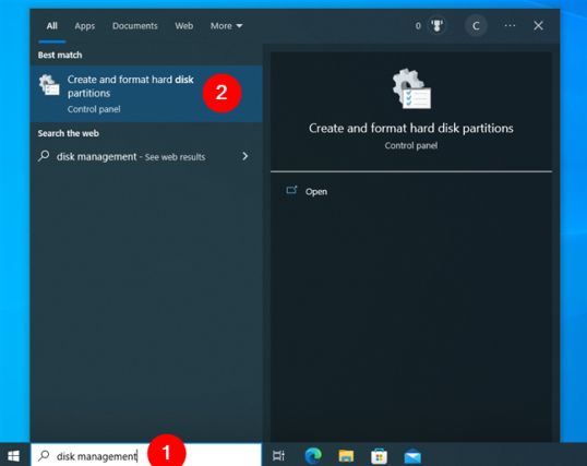 Как открыть Управление дисками в Windows 10